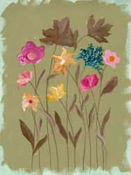 Have med farverige vilde blomster