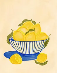 Skål med friske citroner