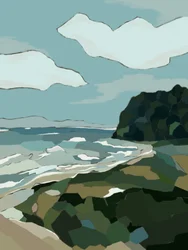 Stiliseret kystudsigt
