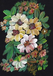 Farverig blomsterbuket