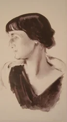 Portræt af digteren Ana Akhmatova 1889-1966, 1928
