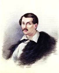 Portræt af Decembrist Alexander Alexandrovich Bestuzhev 1797-1837, 1839