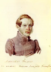 Portræt af Decembrist Alexander Belyaev 1803-1887, 1832-1833