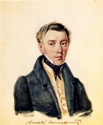 Portræt af Decembrist Alexander Yushnevsky 1786-1844, 1839