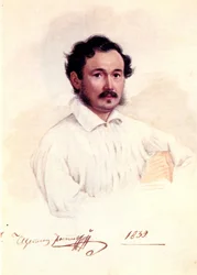 Portræt af decembrist hertug Dmitry Shchepin-Rostovsky 1798-1858, 1839