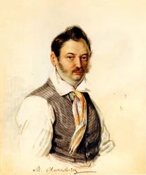 Portræt af Decembrist Fonvizin Michail A. Fonvizin 1787-1854, 1834