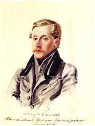 Portræt af Decembrist Pyotr Belyaev 1804-1864, 1832-1833