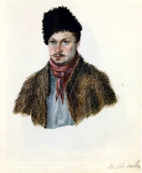 Portræt af Decembrist Vasily Davydov 1793-1855, 1839