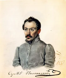 Portræt af decembrist-greve Sergey Volkonsky 1788-1865, 1837