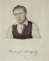 Portræt af decembrist Vladimir Nikolaevich Likharev 1803-1840, 1828