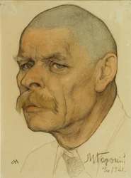 Portræt af forfatteren Maxim Gorky 1868-1939, 1921