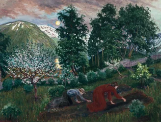 Forårsnat i haven, ca. 1908