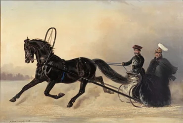 Kejser Nicholas I på en vinterudflugt, 1853