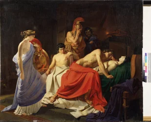 Achilleus sørger over Patroklos