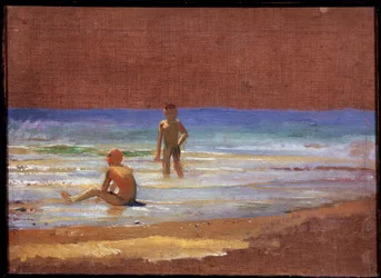 Drenge ved havet. Olie på lærred, russisk kunst fra det 19. århundrede. Statens Tretjakov-galleri, Moskva.