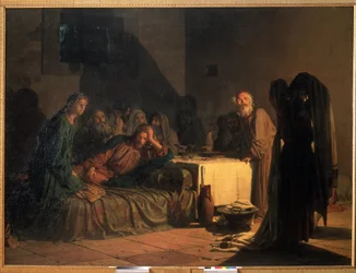 «Den sidste nadver», maleri af Nikolaj Nikolajevitj Ge (1831-1894), 1863, Det Statlige Russiske Museum, Sankt Petersborg