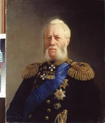""Portræt af admiral Alexander Panfilov (1808-1874)"" Maleri af Nikolai Nikolayevich Ge (homoseksuel) (1831-1894) 1871 State Central Navy Museum Sankt Petersborg