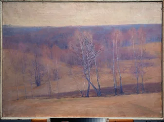 Printemps (forår) - Maleri af Nikolai Pavlovich Ulyanov (Ulianov) (1875-1949), olie på lærred - russisk kunst, slutningen af ​​det 19.-begyndelsen af ​​det 20. århundrede, modernisme - Regionalt kunstmuseum, Kaluga (Rusland)