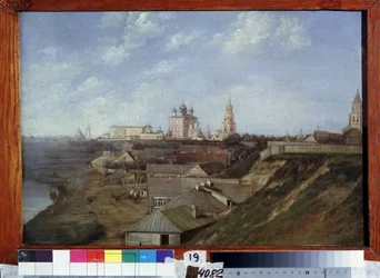 Udsigt over citadellet i Ryazan (Rusland). (Udsigt over citadellet i Ryazan). Maleri af Nikolai Stepanovich Ivanov (1816-1891), olie på lærred, ca. 1840, russisk landskabskunst fra 1800-tallet. Statens regionale I.Pozhalostin kunstmuseum, Ryazan (Rusland).