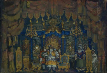 Jourdains værelse. Scenografi til teaterstykket En borgerlig som adelsmand af J.-B. Molière, 1911