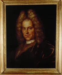 Komponisten Johann Joseph Fux, malet ... (maleri på lærred)