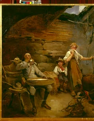Herren og grøden lavet med creme fraiche (olie på lærred)
