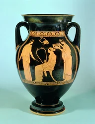 Attisk rødfigur amfora, 460-50 f.Kr. (ler)