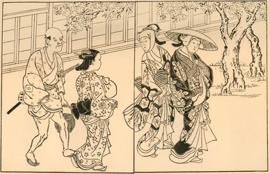 Tre kvinder og mandlig tjener, 1730, 1924.