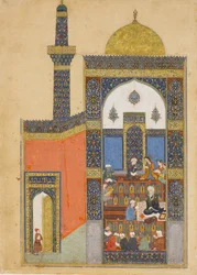 Laila og Majnun i skolen, Folio fra en Khamsa Quintet of Nizami, A.H. 835 A.D. 1431-32.