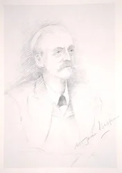 Portræt af Sir Arthur James Balfour (1848-1930) fra et album på Entente Cordiale