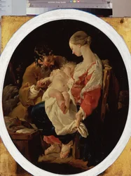 ""Den hellige familie"" (Den hellige familie) Maleri af Noel Halle (1711-1781) Eremitagemuseet fra det 18. århundrede, Sankt Petersborg