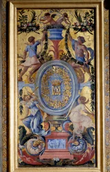 Dekorativt panel af kabinettet til Marechale de La Meilleraye realiseret af Noel Quillerier (1594-1669)