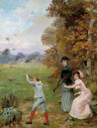 Den lille jæger-maleri af Noel Saunier (1847-1890) 1800-tallets privatsamling