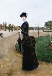 En elegant dame i Bois de Boulogne, 1880