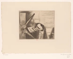 Portræt af Henri Charles Guérard i hans atelier