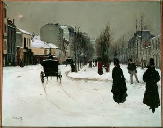 Boulevard de Clichy under sne (maleri på lærred)