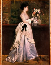 Kvinden i buketten Maleri af Norbert Goeneutte (1854-1894). 19. århundrede. Privat samling