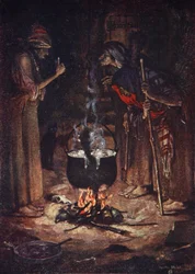 The Weird Sisters, Macbeth, Act IV Scene 1, illustration fra 
