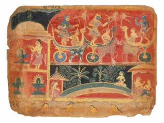 Illustration til Bhagavata Purana, den
Rukmini-Haran kampscene