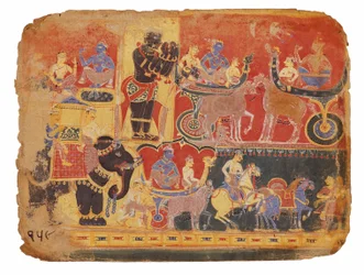 Illustration til Bhagavata Purana the
Rukmini-Haran, første halvdel af det 16. århundrede