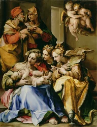Hellig familie med de hellige Anne, Katarina af Alexandria og Maria Magdalena, ca. 1560-9