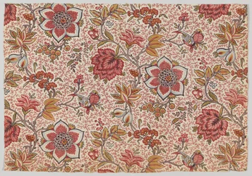 Blomster og fugle på baggrund med prikkede kviste