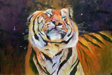 Tiger (Shaking Head) 1996 (blæk, akryl og blyant på papir)