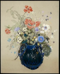 En vase med blå blomster, c.1905-08