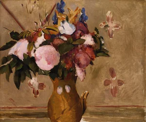Blomster i en vase, kopi efter et maleri af Cezanne, ca. 1886