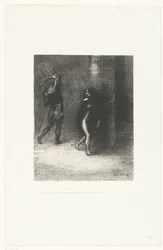 Under det lange hår, der dækkede hendes ansigt, troede jeg, at jeg genkendte Ammonaria Saint-Antoine: ...à travers ses longs chevaux qui lui couvraient la figuren, j