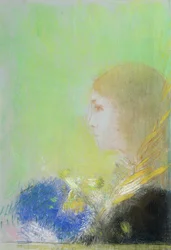 Profil af ung pige (pastel)