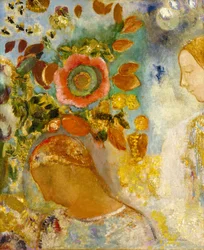 To unge piger blandt blomster, 1912