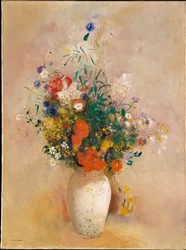 Blomstervase (lyserød baggrund)