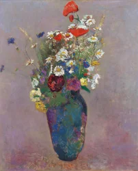 Vision: vase med blomster af Redon, Odilon (1840-1916)
